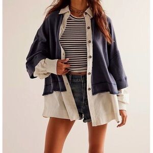 We The Free Navy Rebel Rebel Twofer Layered Cardi
